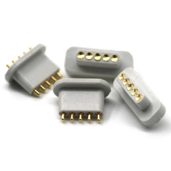 5PIN 弹簧针连接器 白色 pogo pin 间距2.54