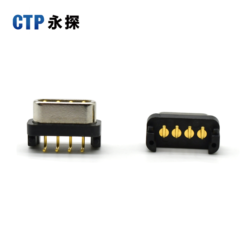 磁吸Pogopin4Pin折弯连接器