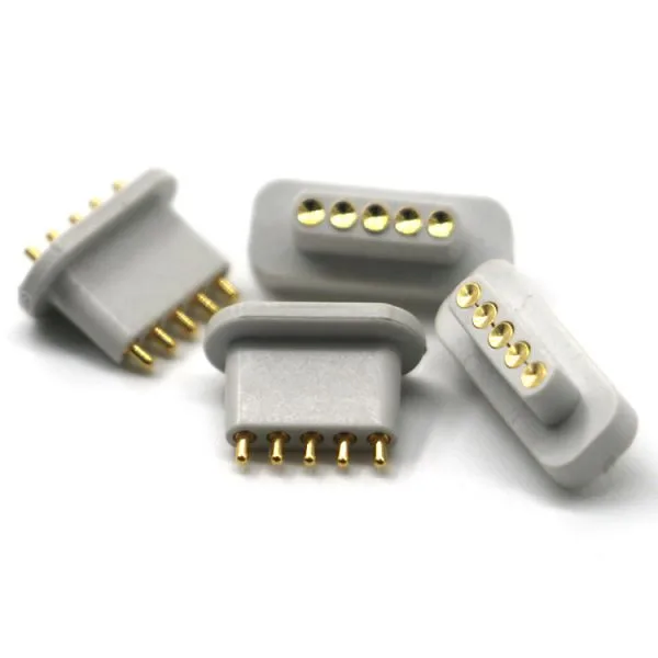 5PIN 弹簧针连接器 白色 pogo pin 间距2.54