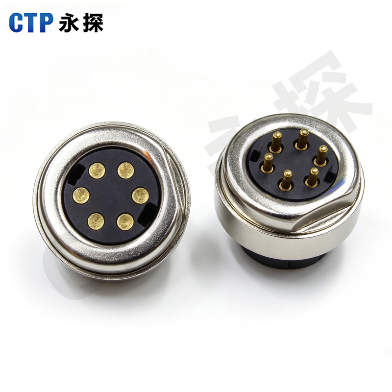 永探6pin圆形磁吸pogopin适用于医疗设备充电数据传输磁吸连接器