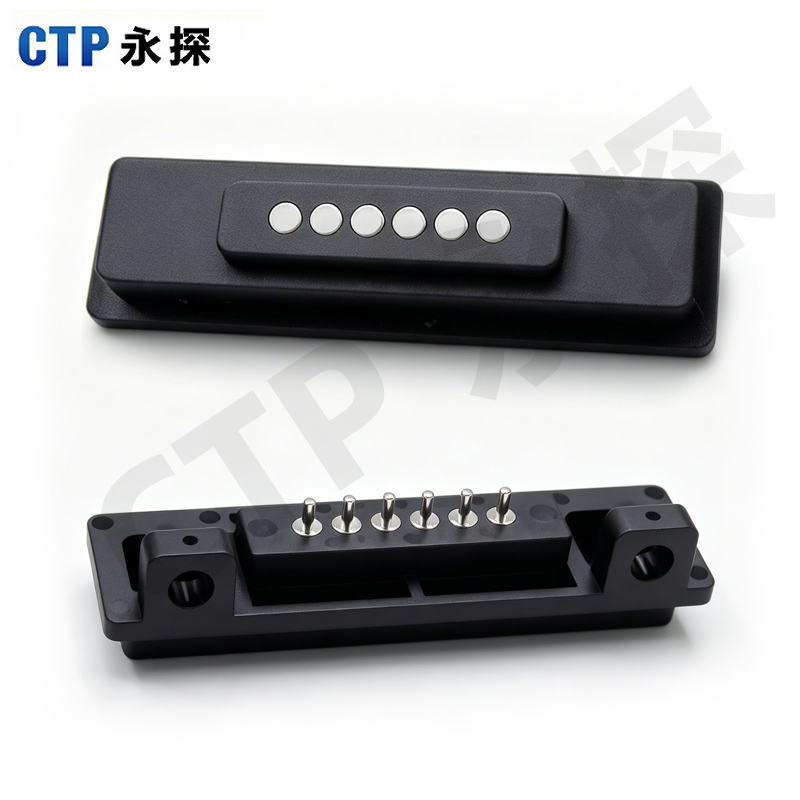 永探6Pin磁吸pogopin公母座间距2.0智能穿戴磁吸触点连接器可定制