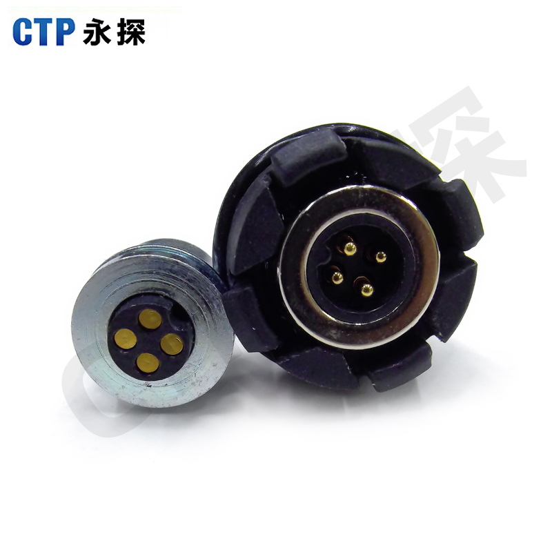 永探圆形4pinM10磁吸pogopin适用于医疗设备充电数据磁吸连接器