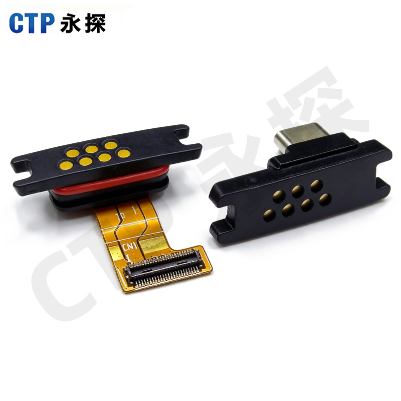 永探定制7PIN双排磁吸连接器PCB板组件带SATA端口吸附磁吸触点